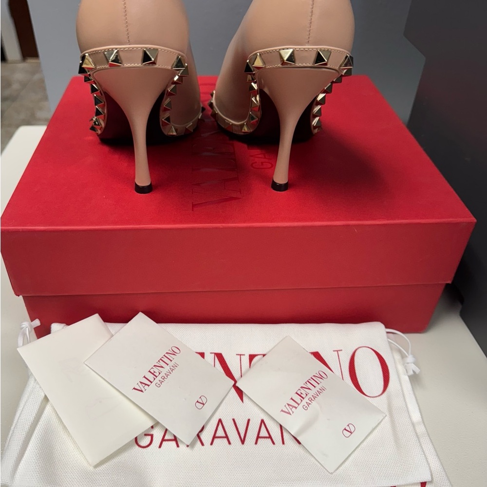 Valentino Women's Tan Studded Pumps - Picture 4 of 5